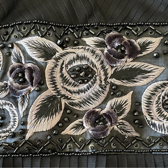 Sue Wong Nocturne Vintage 90s Embroidered Bead Detail Fairy Goth Halter Dress 6 - Picture 11 of 16